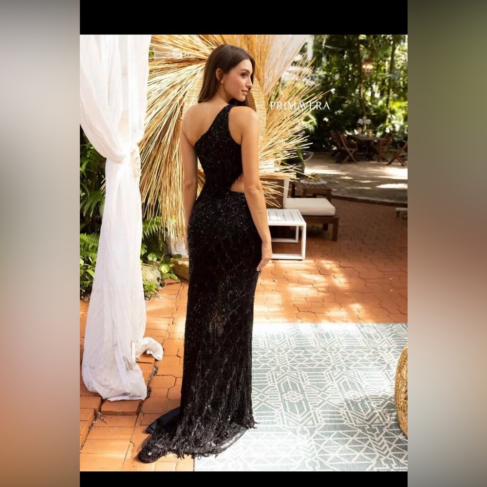 Black Sequin one shoulder primavera prom  Dress